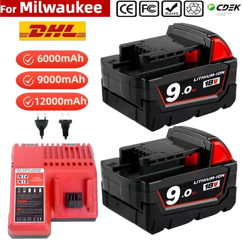 Original For Milwaukee 18V 12.0Ah Lithium ion Battery Replacement M18 48-11-1815 48-11-1850 48-11-1860 Z50 Power Tool Batteries
Original For Milwaukee 18V 12.0Ah Lithium ion Battery Replacement M18 48-11-1815 48-11-1850 48-11-1860 Z50 Power Tool Batteries