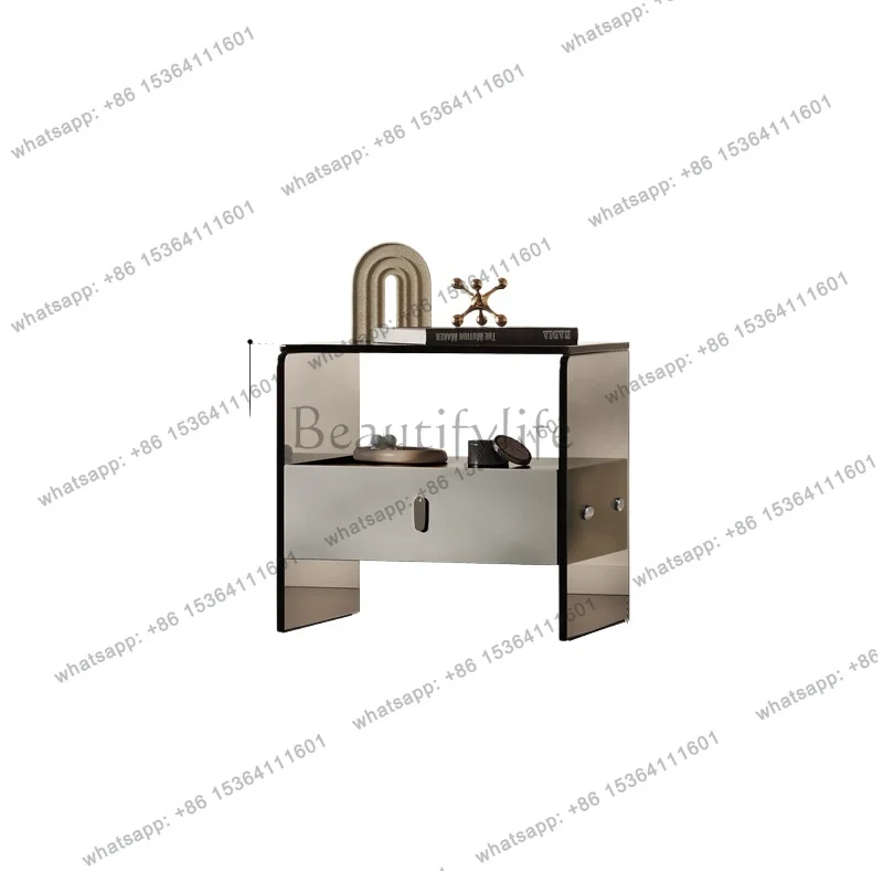 Bedside cabinet Italian minimalist bedroom small tempered glass Nordic spot bedside table
Bedside cabinet Italian minimalist bedroom small tempered glass Nordic spot bedside table