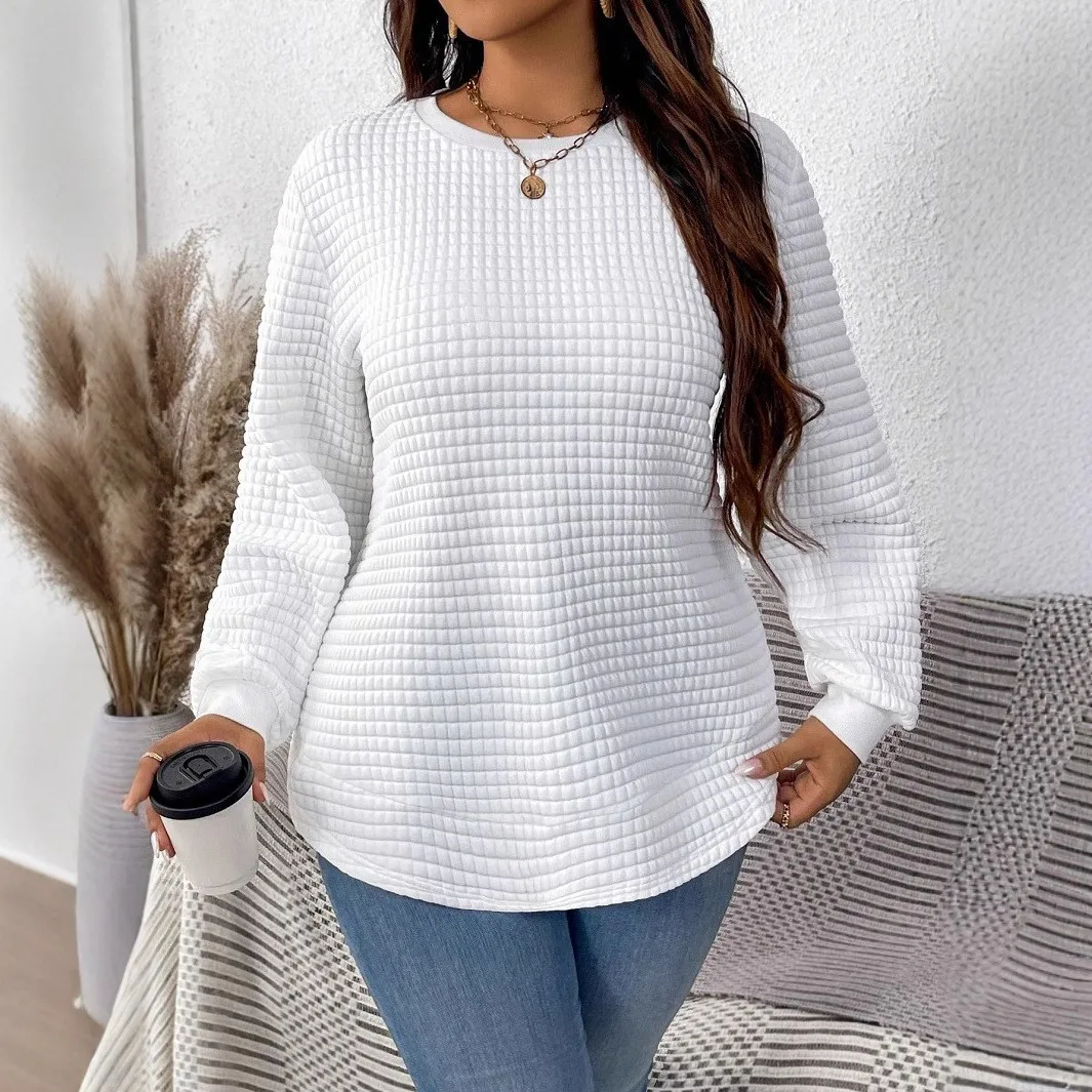 New Plus Size Women's Spring And Autumn Winter Fashion Versatile Casual Solid Color Square Grid Pullover Sweatshirt
New Plus Size Women's Spring And Autumn Winter Fashion Versatile Casual Solid Color Square Grid Pullover Sweatshirt
