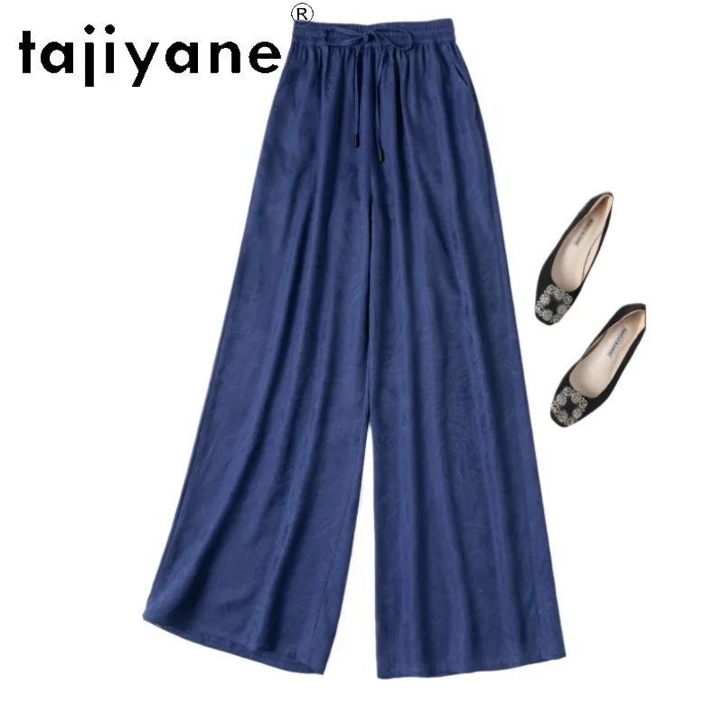TAJIYANE 100% Mulberry Silk Pants Woman Navy Blue Casual Baggy Pants Spun Silk Wide Lge Trousers Summer Clothes Women 2026 바지
TAJIYANE 100% Mulberry Silk Pants Woman Navy Blue Casual Baggy Pants Spun Silk Wide Lge Trousers Summer Clothes Women 2026 바지