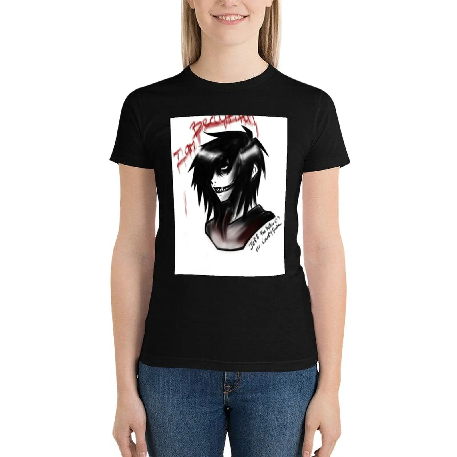 Jeff the Killer T-Shirt cute tops shirts graphic tees cropped t shirts for Women
Jeff the Killer T-Shirt cute tops shirts graphic tees cropped t shirts for Women
