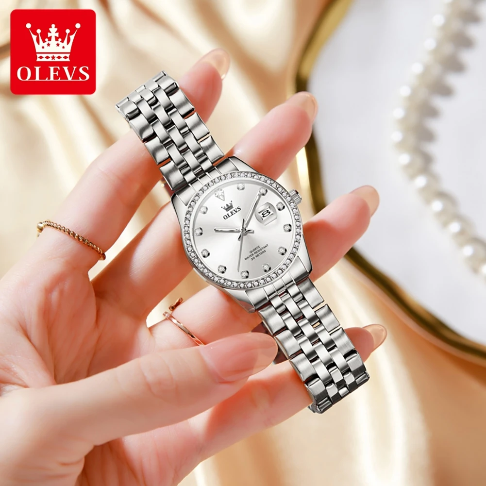 OLEVS 3629 Original Quartz Watches For Women Luxury Diamond Bezel Waterproof Luminous Auto Date Top Brand Elegant Ladies Watches
OLEVS 3629 Original Quartz Watches For Women Luxury Diamond Bezel Waterproof Luminous Auto Date Top Brand Elegant Ladies Watches