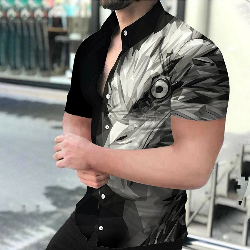 Luxury Social Men Shirts Turn-down Collar Buttoned Shirt Casual Eagle Print Short Sleeve Tops Men's Clothing Prom Party Cardigan
Luxury Social Men Shirts Turn-down Collar Buttoned Shirt Casual Eagle Print Short Sleeve Tops Men's Clothing Prom Party Cardigan