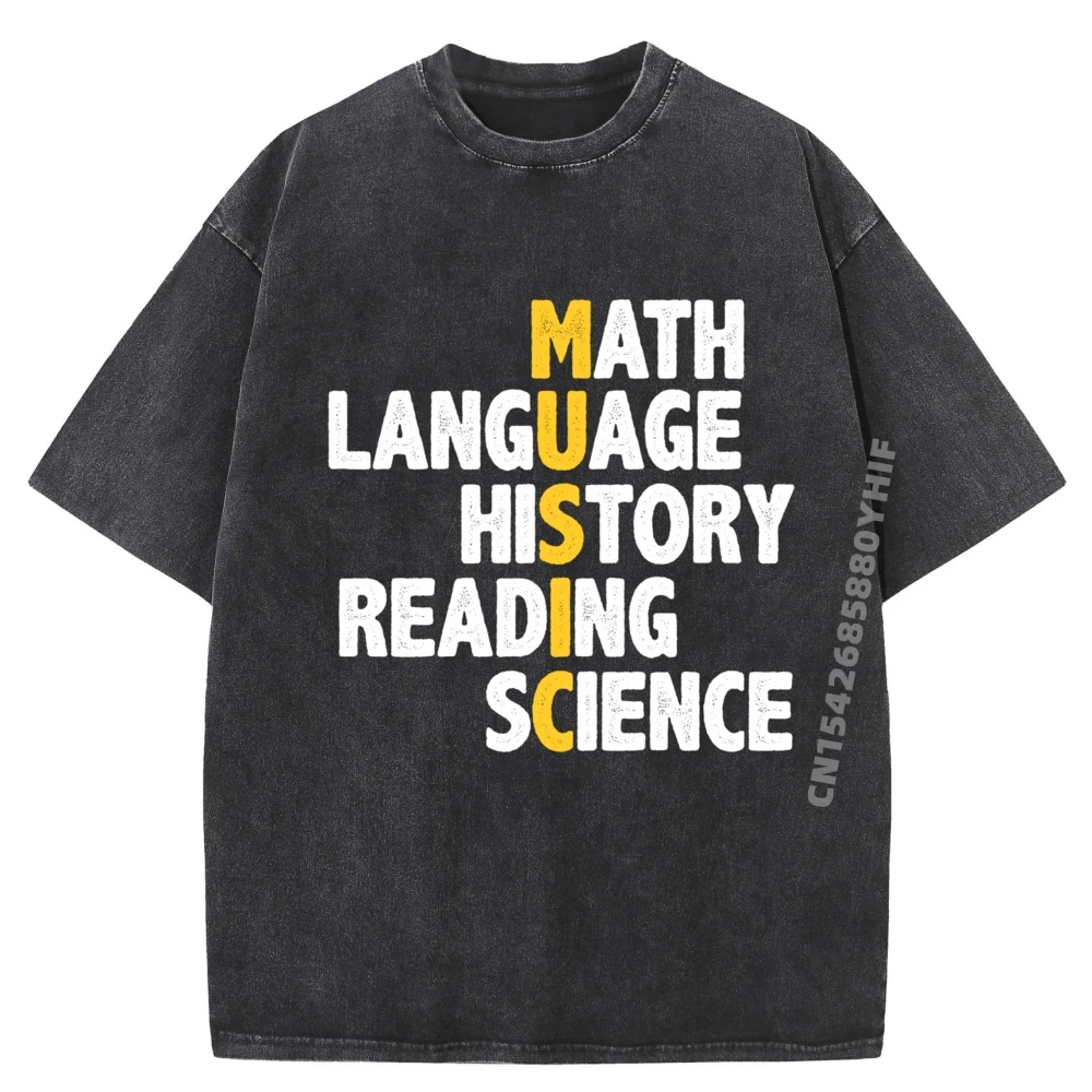 Music Math Language History Reading Science Mens Clothing Plus Size Oversized Washed T-Shirts Male Tops Tees
Music Math Language History Reading Science Mens Clothing Plus Size Oversized Washed T-Shirts Male Tops Tees