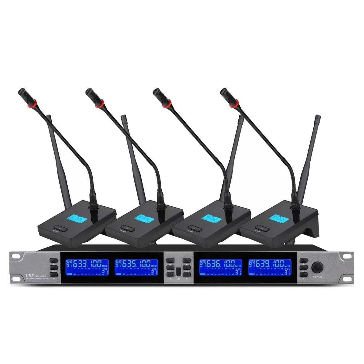 NewULXD4Q 4WD 4-стольный беспроводной микрофон, цифровая система на гибкой стойке, четыре настольных микрофона, конференц-зал для конференций
NewULXD4Q 4WD 4-стольный беспроводной микрофон, цифровая система на гибкой стойке, четыре настольных микрофона, конференц-зал для конференций