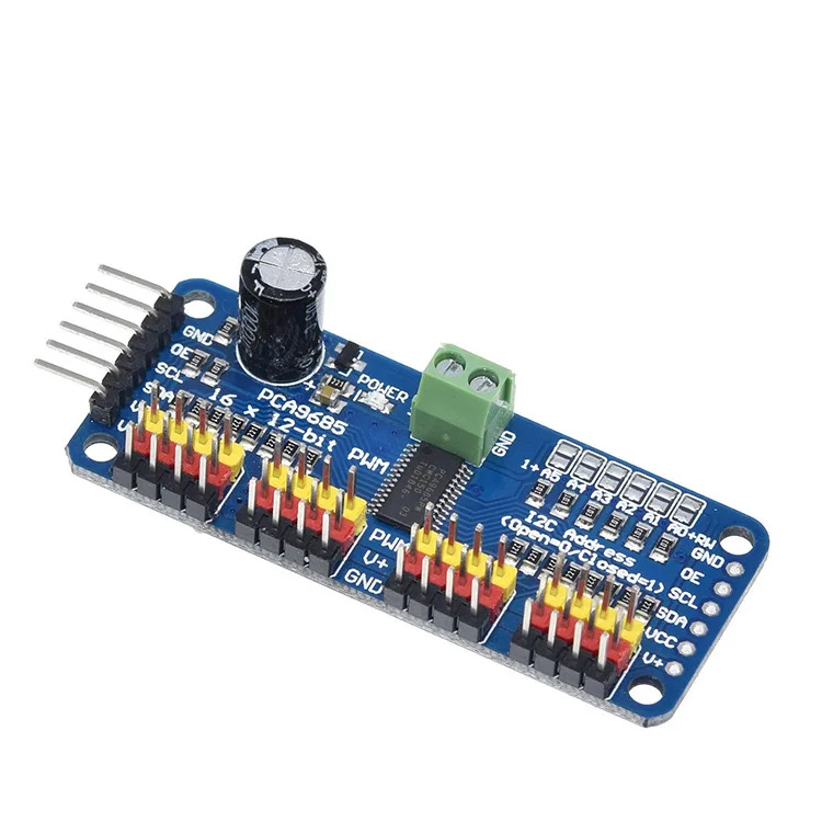 PCA9685 16 Channel PWM Servo Driver Module I2C Controller for Arduino Robot Arm Hexapod RC Car
PCA9685 16 Channel PWM Servo Driver Module I2C Controller for Arduino Robot Arm Hexapod RC Car