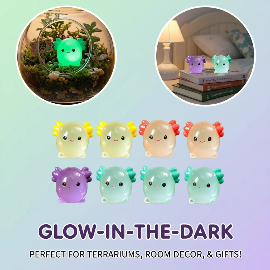 Glow in the Dark Axolotl Miniature Luminous Animal Figurine Moss Micro Landscape DIY Fairy Garden Decor Aquarium Ornament
Glow in the Dark Axolotl Miniature Luminous Animal Figurine Moss Micro Landscape DIY Fairy Garden Decor Aquarium Ornament