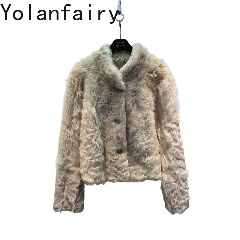 YOLANFAIRY Nnatural Lake Sheep Shearling Coat Women High-end Winter Stand Collar Short Real Fur Coats Elegant Genuine Fur Jacket
YOLANFAIRY Nnatural Lake Sheep Shearling Coat Women High-end Winter Stand Collar Short Real Fur Coats Elegant Genuine Fur Jacket