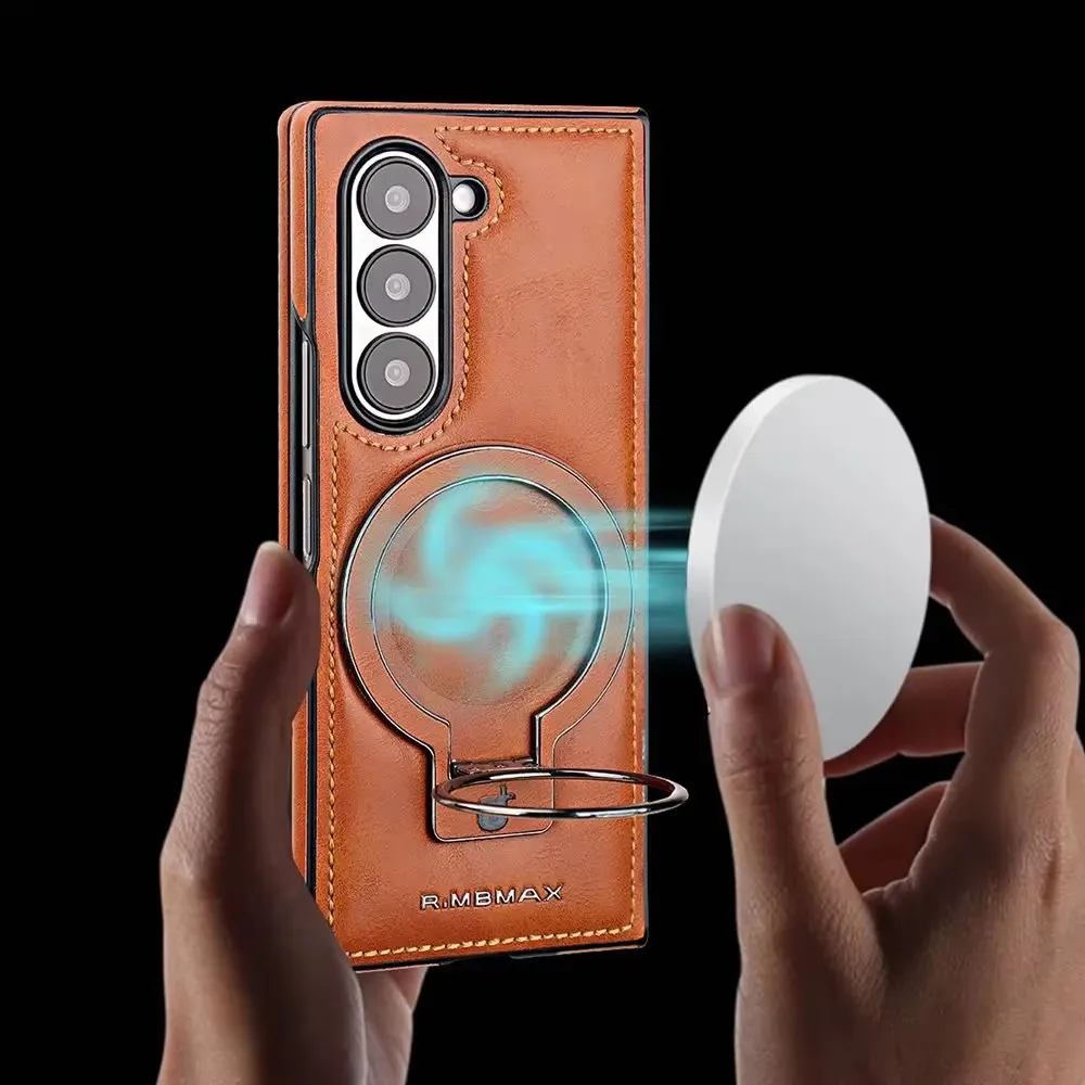 Retro Leather Phone Case 360° Rotation Ring Bracket For Samsung Galaxy Z Fold 6 5 4 3 Magsafe Phone Shell Magnetic Phone Cover
Retro Leather Phone Case 360° Rotation Ring Bracket For Samsung Galaxy Z Fold 6 5 4 3 Magsafe Phone Shell Magnetic Phone Cover