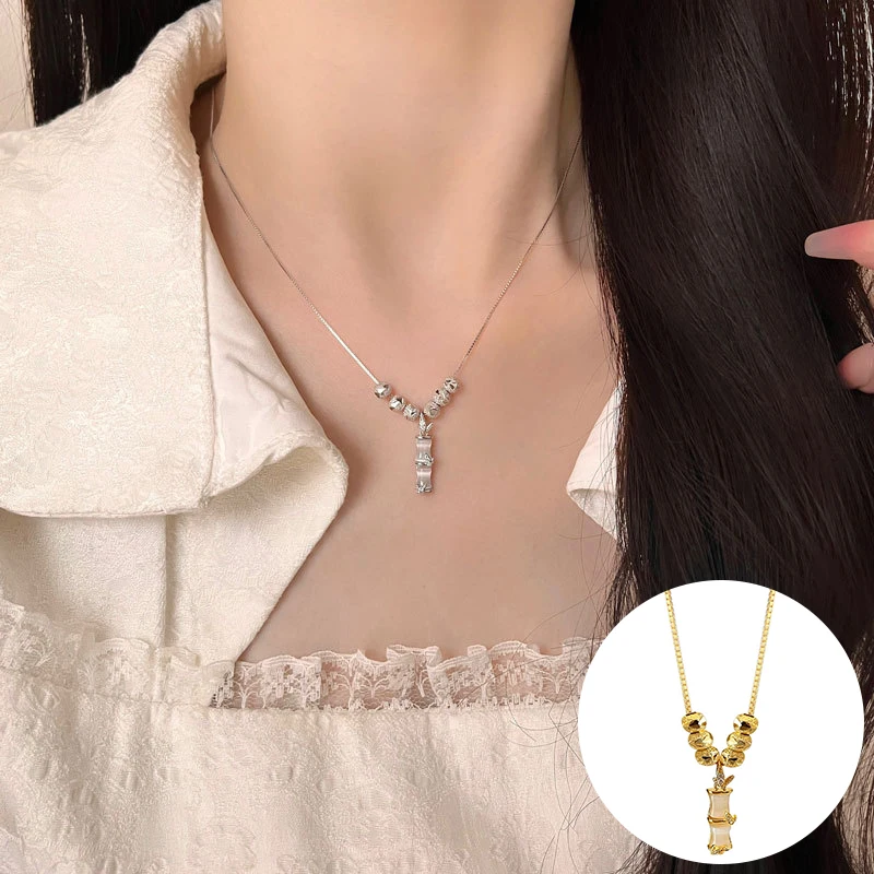100% 925 Sterling Silver Opal Geometric Necklace for Women Girl Bamboo Joint Beads Design Jewelry Birthday Gift Dropshipping
100% 925 Sterling Silver Opal Geometric Necklace for Women Girl Bamboo Joint Beads Design Jewelry Birthday Gift Dropshipping