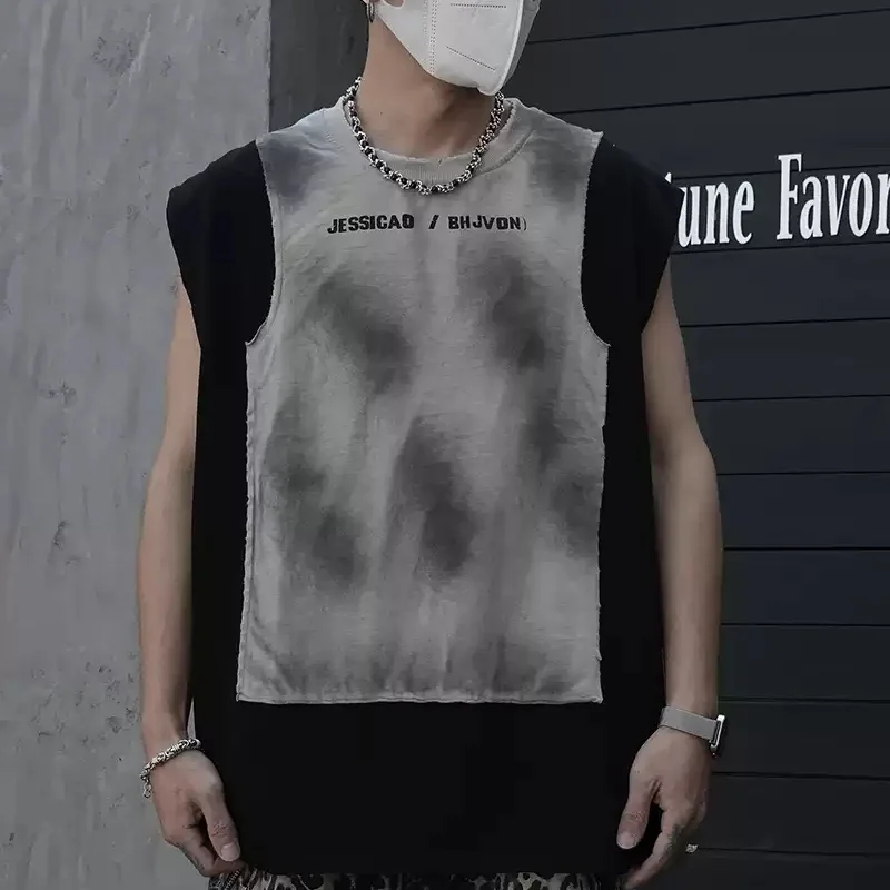 Street Fashion Gradual Change Washed Splicing Patchwork Design Vest For Man Summer Loose Knitted Sleeveless Sports Tank Tops
Street Fashion Gradual Change Washed Splicing Patchwork Design Vest For Man Summer Loose Knitted Sleeveless Sports Tank Tops