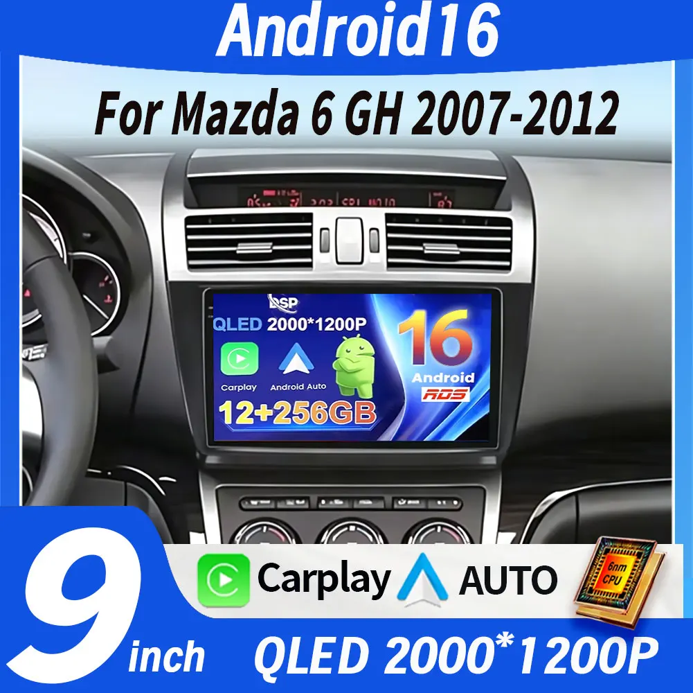 Android16 Carplay Auto Car Radio For Mazda 6 GH 2007 2008 2009 2010 2011 2012 Multimedia GPS Video Player Stereo 2din Head Unit
Android16 Carplay Auto Car Radio For Mazda 6 GH 2007 2008 2009 2010 2011 2012 Multimedia GPS Video Player Stereo 2din Head Unit