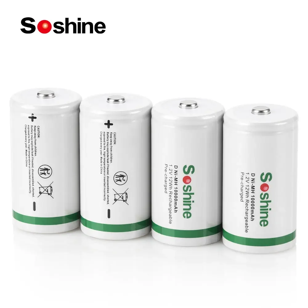 Soshine 1.2V 10000mAh D/R20 Size Battery NiMH 10000mAh Supper Low Self Discharge Rechargeable Batteries High Capacity Battery
Soshine 1.2V 10000mAh D/R20 Size Battery NiMH 10000mAh Supper Low Self Discharge Rechargeable Batteries High Capacity Battery