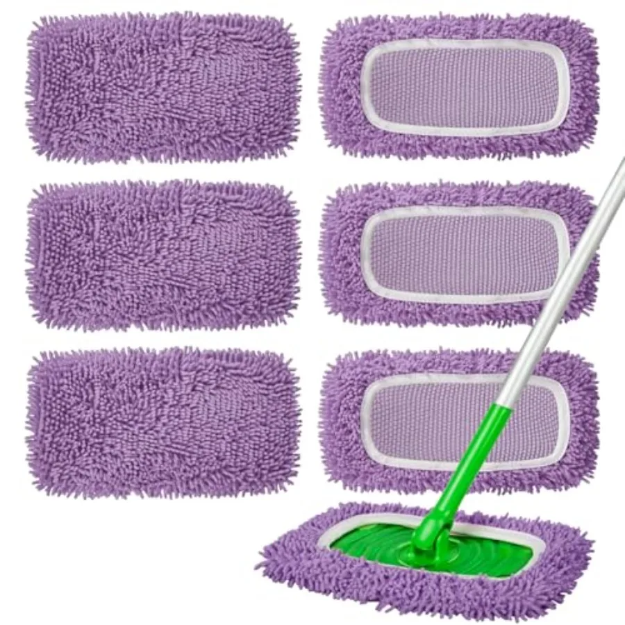 6Pcs Reusable Microfiber Mop Pads Compatible with Swiffer Sweeper, Wet and Dry Flat mop Cover, Replacement Sweeping Mopping pad
6Pcs Reusable Microfiber Mop Pads Compatible with Swiffer Sweeper, Wet and Dry Flat mop Cover, Replacement Sweeping Mopping pad