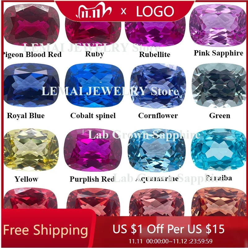 L-Lab Grown Sapphire Ruby Paraiba Padparadscha Cobalt Spinel Rectangle Cushion Cut Beads for Diy Jewelry Making with Certificate
L-Lab Grown Sapphire Ruby Paraiba Padparadscha Cobalt Spinel Rectangle Cushion Cut Beads for Diy Jewelry Making with Certificate