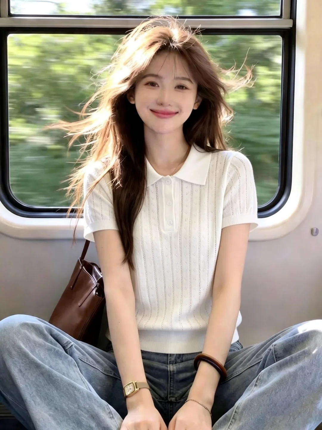 Korean Style Women's Short Sleeve Knitted T-Shirt White Turn-down Collar Summer Fashion Classy Feel Straight Fit Shirt
Korean Style Women's Short Sleeve Knitted T-Shirt White Turn-down Collar Summer Fashion Classy Feel Straight Fit Shirt