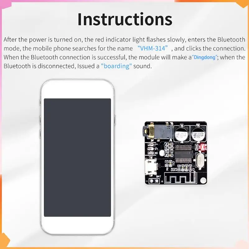 B94A VHM-314 Bluetooth Audio Receiver Board Bluetooth 5.0 Mp3 Lossless Decoder Board Wireless Stereo Music Module 50Pcs
B94A VHM-314 Bluetooth Audio Receiver Board Bluetooth 5.0 Mp3 Lossless Decoder Board Wireless Stereo Music Module 50Pcs