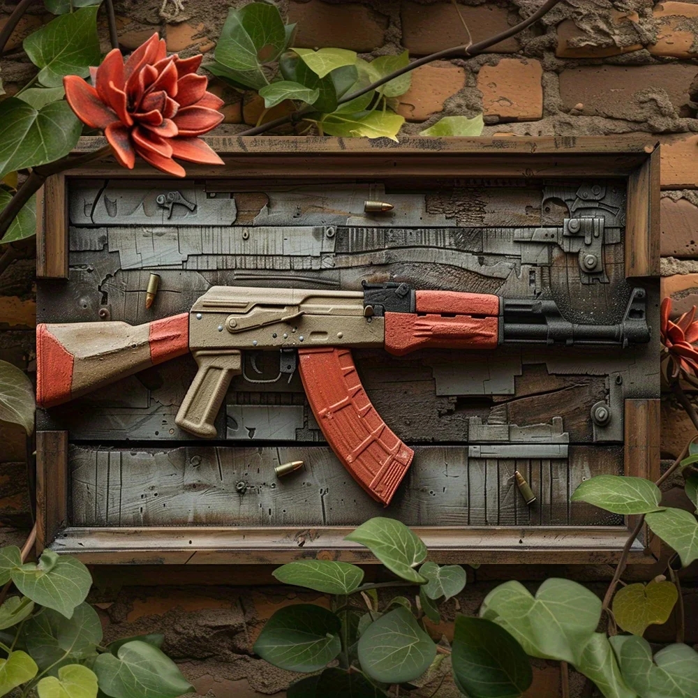 3D AK-47 Gun Replica Wall Art - Aluminum Metal Sign for Home & Man Cave Decor - Perfect Gift for Collectors, 1pc
3D AK-47 Gun Replica Wall Art - Aluminum Metal Sign for Home & Man Cave Decor - Perfect Gift for Collectors, 1pc