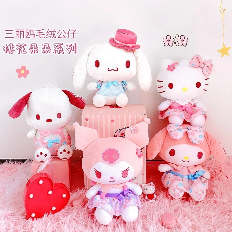 Sanrio Kuromi Cinnamoroll Melody Plush Toy Peach Series Birthday Gift Soft Stuffed Doll Sending Christmas gifts to children
Sanrio Kuromi Cinnamoroll Melody Plush Toy Peach Series Birthday Gift Soft Stuffed Doll Sending Christmas gifts to children