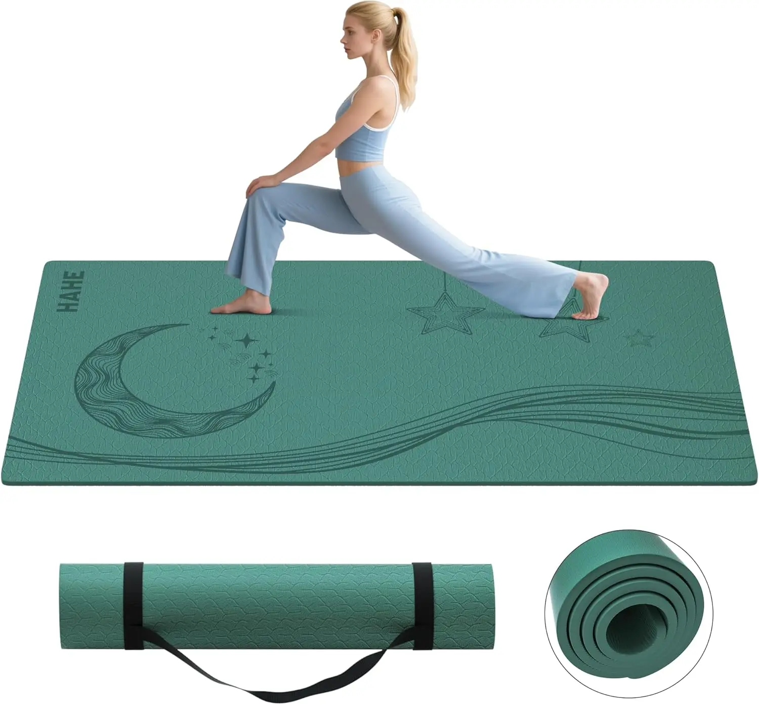 Large Yoga Mat 72x40x0.4" Extra Wide Non Slip Exercise Mat with Carry Strap for Yoga Pilates Fitness Home Gym
Large Yoga Mat 72x40x0.4" Extra Wide Non Slip Exercise Mat with Carry Strap for Yoga Pilates Fitness Home Gym