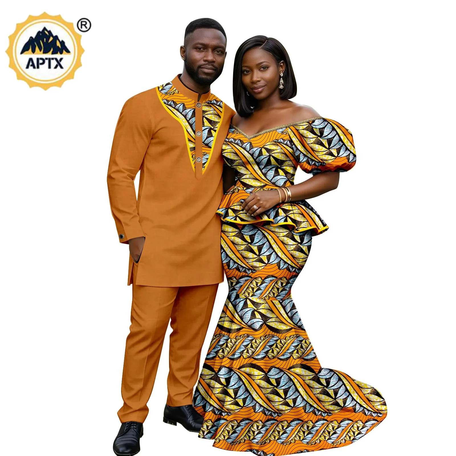 African Women Clothes Print Ruffle Top and Mermaid Skirt Sets Matching Couple Outfits Dashiki Men Top Shirt and Pant Sets 26C037
African Women Clothes Print Ruffle Top and Mermaid Skirt Sets Matching Couple Outfits Dashiki Men Top Shirt and Pant Sets 26C037