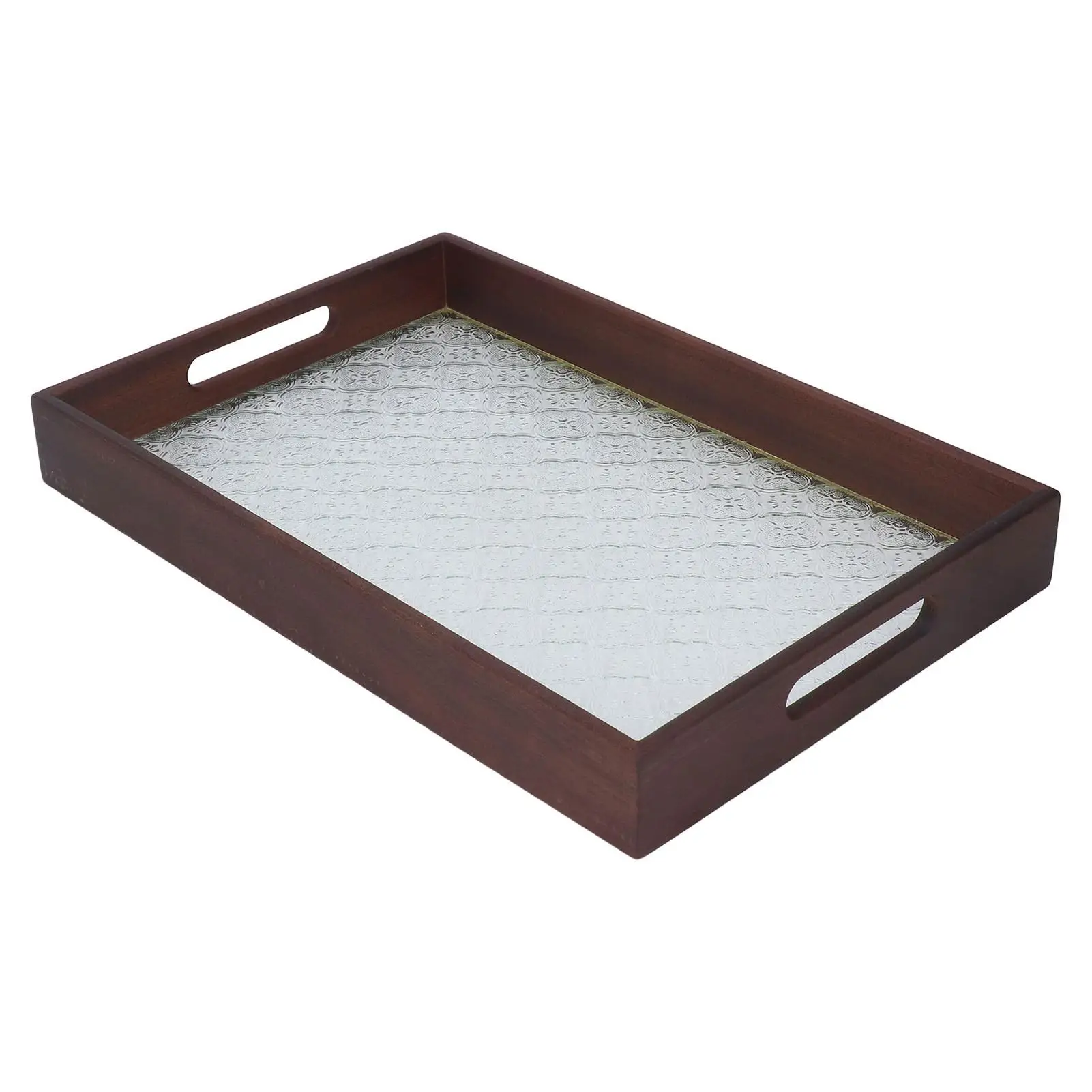 Elegant Rectangle Walnut Wood Serving Tray Vintage Glass Cake Bread Snack for Breakfast and Entertaining
Elegant Rectangle Walnut Wood Serving Tray Vintage Glass Cake Bread Snack for Breakfast and Entertaining