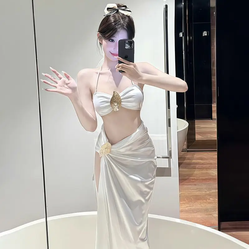 Women Sexy Bikini Set with Long Skirt High Waist Swimsuit Cover Up Dress Summer Beach Vacation Outfits for Women
Women Sexy Bikini Set with Long Skirt High Waist Swimsuit Cover Up Dress Summer Beach Vacation Outfits for Women
