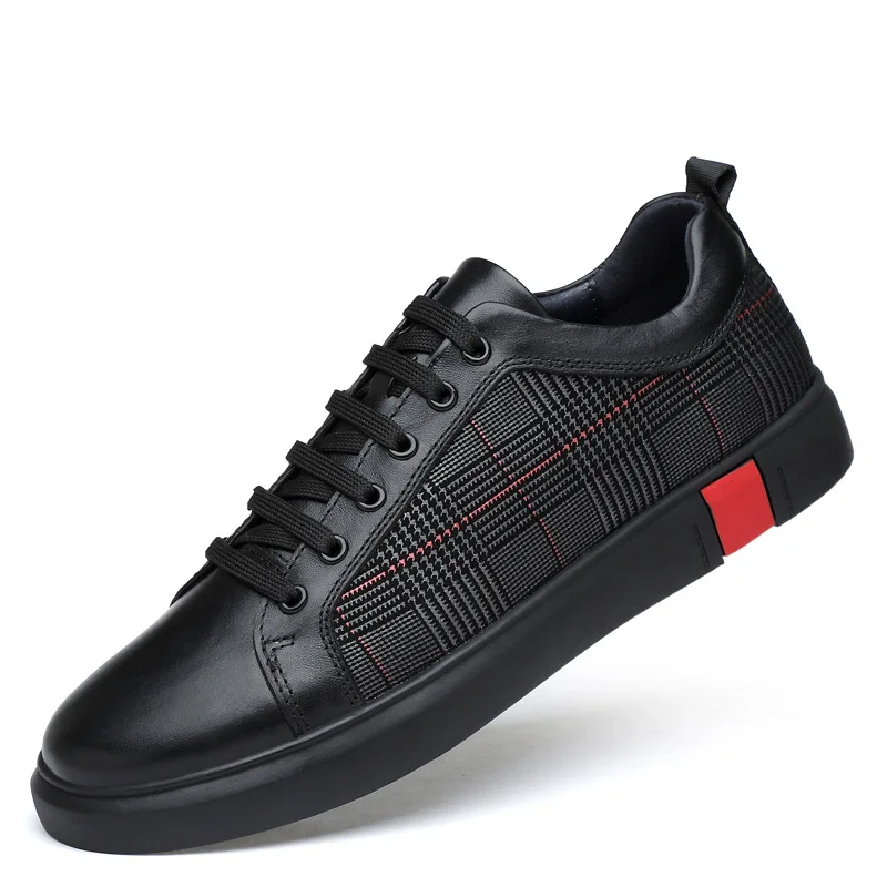 New Arrival Men Black Leather Plaid Panel Sneakers Luxury Style Lace Up Casual Shoes Non Slip Platform Walking Footwear
New Arrival Men Black Leather Plaid Panel Sneakers Luxury Style Lace Up Casual Shoes Non Slip Platform Walking Footwear
