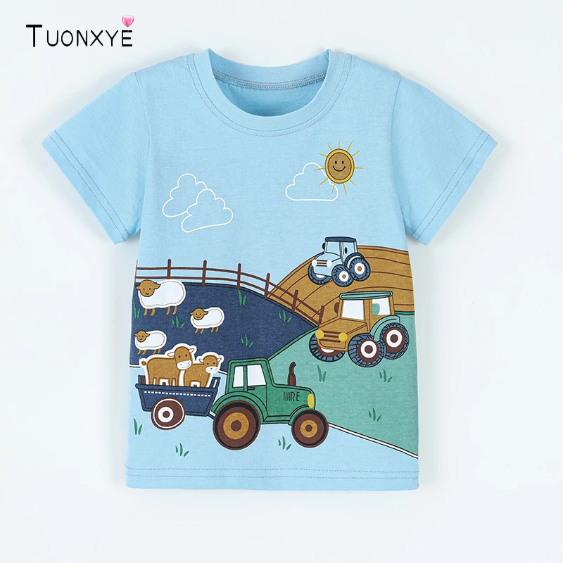 TUONXYE Cotton Boys Short Sleeve Tshirt Farmland Tractor Sheep Cartoon Printed Kids Summer Breathable Round Neck Children Clothe
TUONXYE Cotton Boys Short Sleeve Tshirt Farmland Tractor Sheep Cartoon Printed Kids Summer Breathable Round Neck Children Clothe