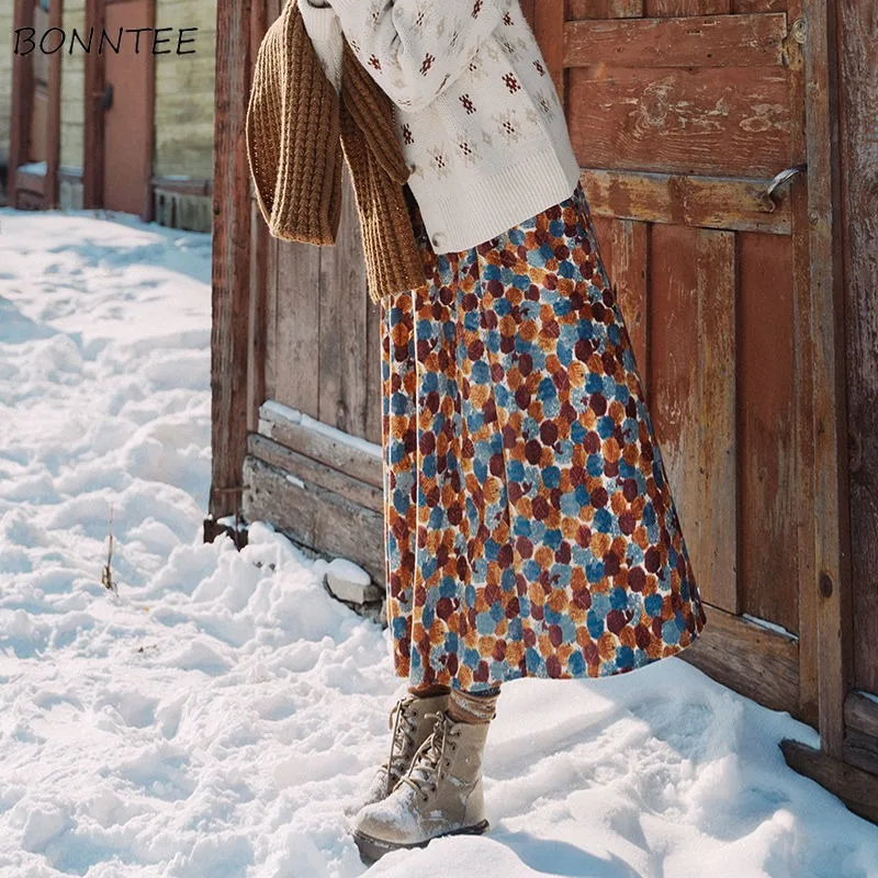 Women Skirts Warm Print Simple Korean Style All-match Loose Ladies Leisure Trendy A-line Midi Winter Vintage High-waist Corduroy
Women Skirts Warm Print Simple Korean Style All-match Loose Ladies Leisure Trendy A-line Midi Winter Vintage High-waist Corduroy