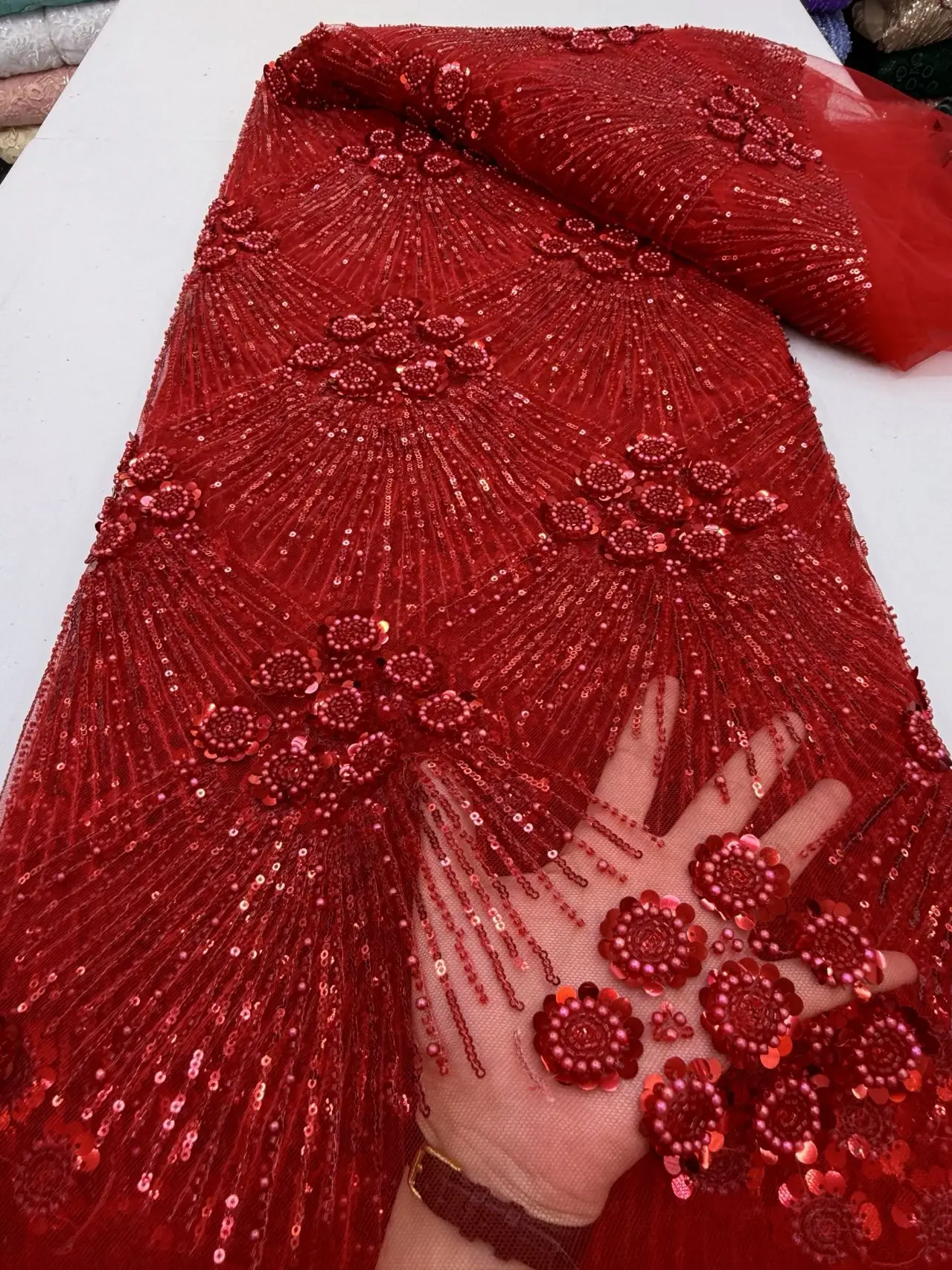 5 Yards Luxury African Sequins Groom Lace Fabric 2025 High Quality French Nigerian Beaded Lace Fabric For Wedding Dress
5 Yards Luxury African Sequins Groom Lace Fabric 2025 High Quality French Nigerian Beaded Lace Fabric For Wedding Dress