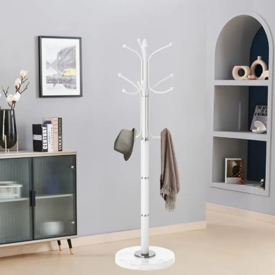 Metal Coat Rack Freestanding Sturdy Coat Rack Stand with Natural Marble Base Coat Racks Tree Hats Hanger Holder Stand for Entry
Metal Coat Rack Freestanding Sturdy Coat Rack Stand with Natural Marble Base Coat Racks Tree Hats Hanger Holder Stand for Entry