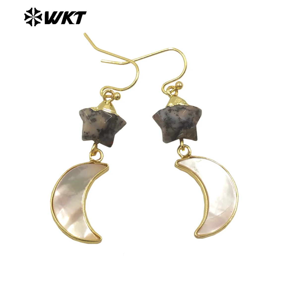 WT-MPE152 Newest Design Tiny Unique Star Moon Shape Shell Stone Earring With Real Gold Plated For Women
WT-MPE152 Newest Design Tiny Unique Star Moon Shape Shell Stone Earring With Real Gold Plated For Women
