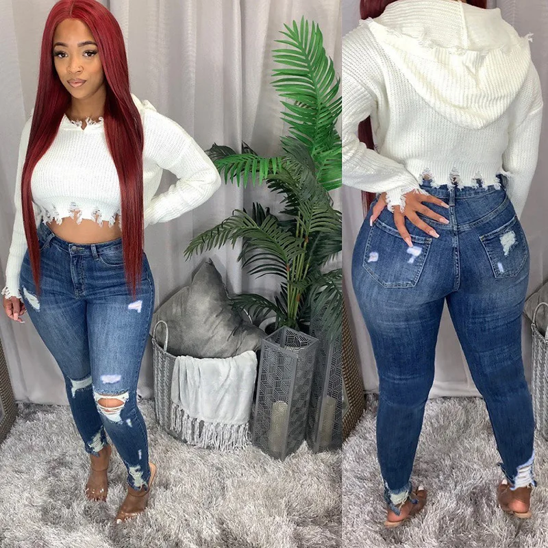 Jeans Women Hole Denim Pencil Pants Ripped Distressed Washed Skinny Stretch High Waist Streetwear Ankle Length Trousers 2025
Jeans Women Hole Denim Pencil Pants Ripped Distressed Washed Skinny Stretch High Waist Streetwear Ankle Length Trousers 2025