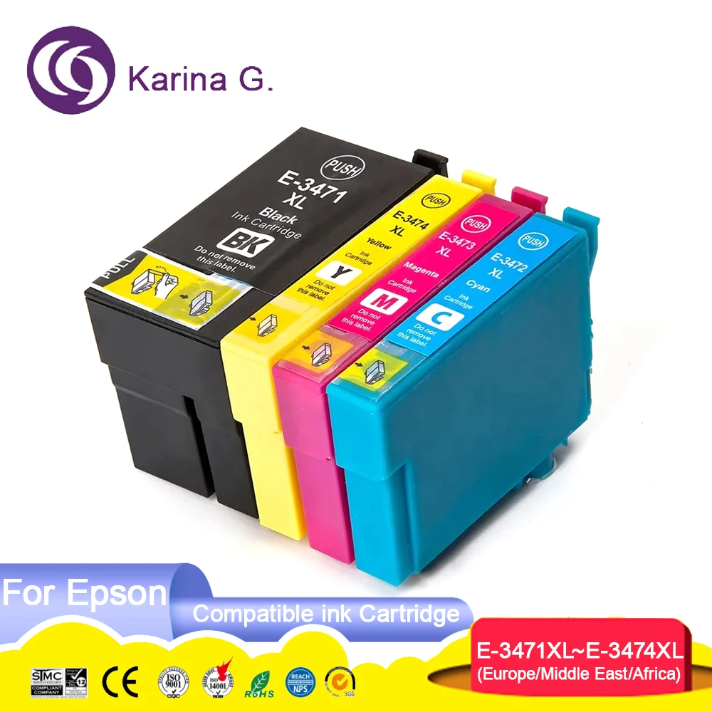 Совместимый для Epson T3471 T3472 T3473 T3474 34XL картридж для принтера Epson WorkForce Pro WF-3720DWF/3725DWF
Совместимый для Epson T3471 T3472 T3473 T3474 34XL картридж для принтера Epson WorkForce Pro WF-3720DWF/3725DWF