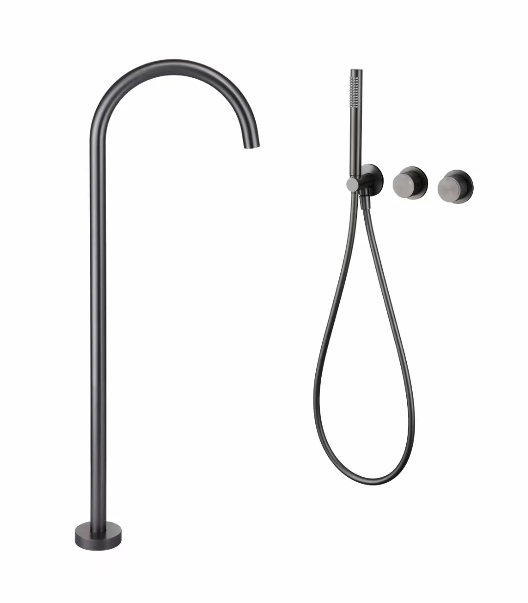 Hot Selling Black Gun Gray 2 Ways Wall Mounted Hot Cold Bathroom Bathtub Faucet Set For Free Standing Tub
Hot Selling Black Gun Gray 2 Ways Wall Mounted Hot Cold Bathroom Bathtub Faucet Set For Free Standing Tub
