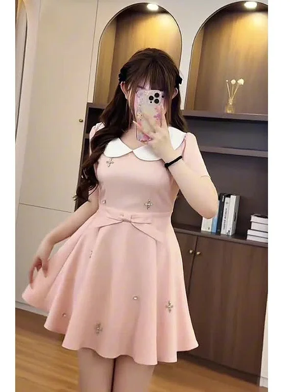 plus Size Princess Style Dress with Diamond Embellishment Waist Cinch Knot Sweet Short Skirt Casual Summer Dress
plus Size Princess Style Dress with Diamond Embellishment Waist Cinch Knot Sweet Short Skirt Casual Summer Dress