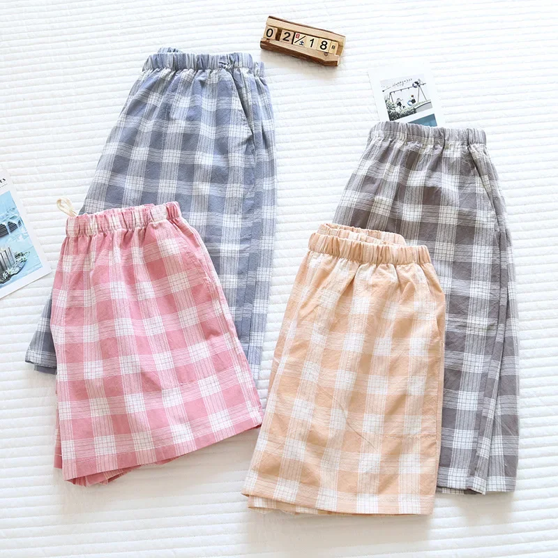 Plus Size Pajama Pants Summer Washed Cotton Large Plaid Couple Shorts Simple Home Thin Women Pink Sleeping Pants Men Gray Casual
Plus Size Pajama Pants Summer Washed Cotton Large Plaid Couple Shorts Simple Home Thin Women Pink Sleeping Pants Men Gray Casual