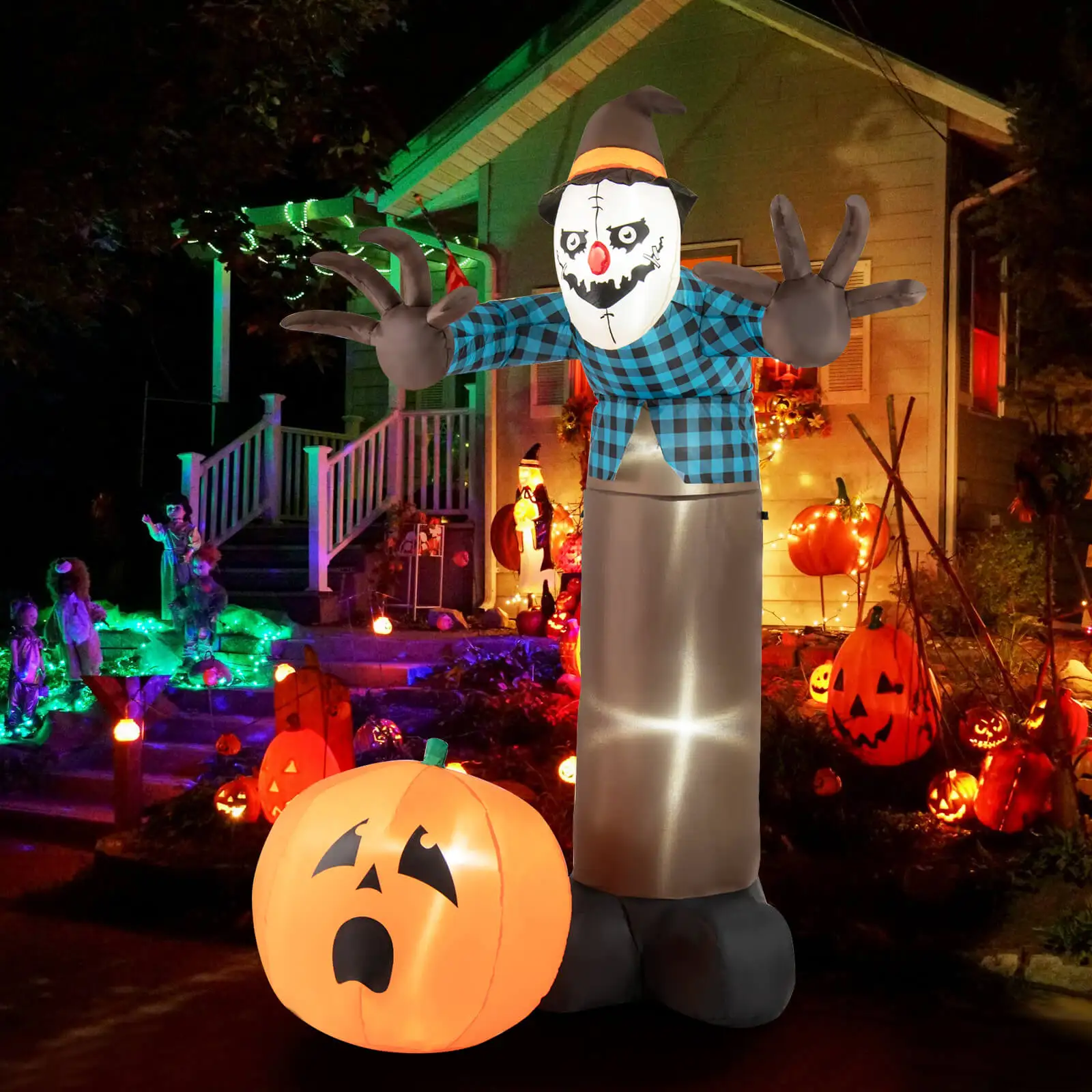 7 FT Inflatable Haunted Scarecrow Blow up Yard Decoration w/ Built-in LED Lights
7 FT Inflatable Haunted Scarecrow Blow up Yard Decoration w/ Built-in LED Lights