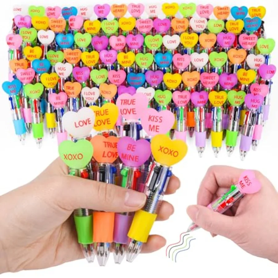 Pcs Valentine's Day Conversation Colorful Multicolor Pen in One Cartoon Cute Fun 4-in-1 Pens Bulk Kawaii Be Mine Kiss Me Love C
Pcs Valentine's Day Conversation Colorful Multicolor Pen in One Cartoon Cute Fun 4-in-1 Pens Bulk Kawaii Be Mine Kiss Me Love C