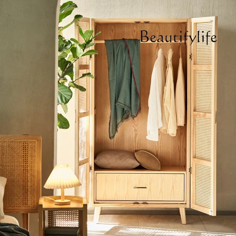 غرفة نوم كاملة أثاث Simple Solid Wood Rattan Wardrobe Double Door Hanging Wardrobe
غرفة نوم كاملة أثاث Simple Solid Wood Rattan Wardrobe Double Door Hanging Wardrobe