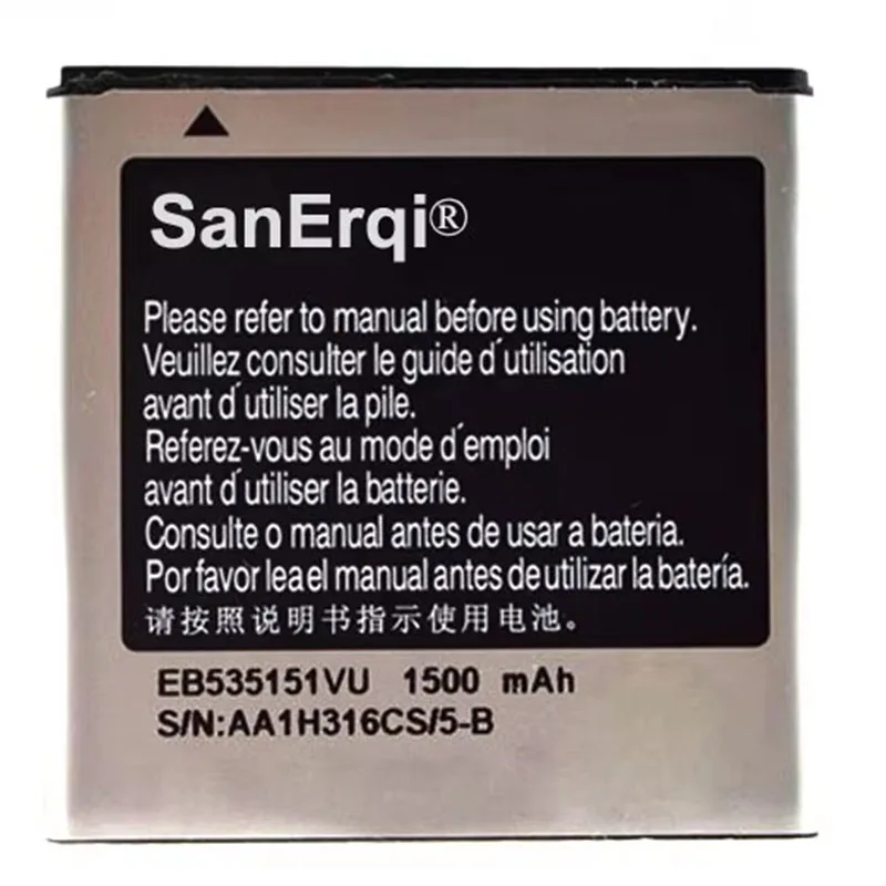 SanErqi EB535151VU Replacement for Samsung GALAXY S ADVANCE GT-i9070 i9070 B9120 i659 W789 Battery 1500MAH Battery
SanErqi EB535151VU Replacement for Samsung GALAXY S ADVANCE GT-i9070 i9070 B9120 i659 W789 Battery 1500MAH Battery
