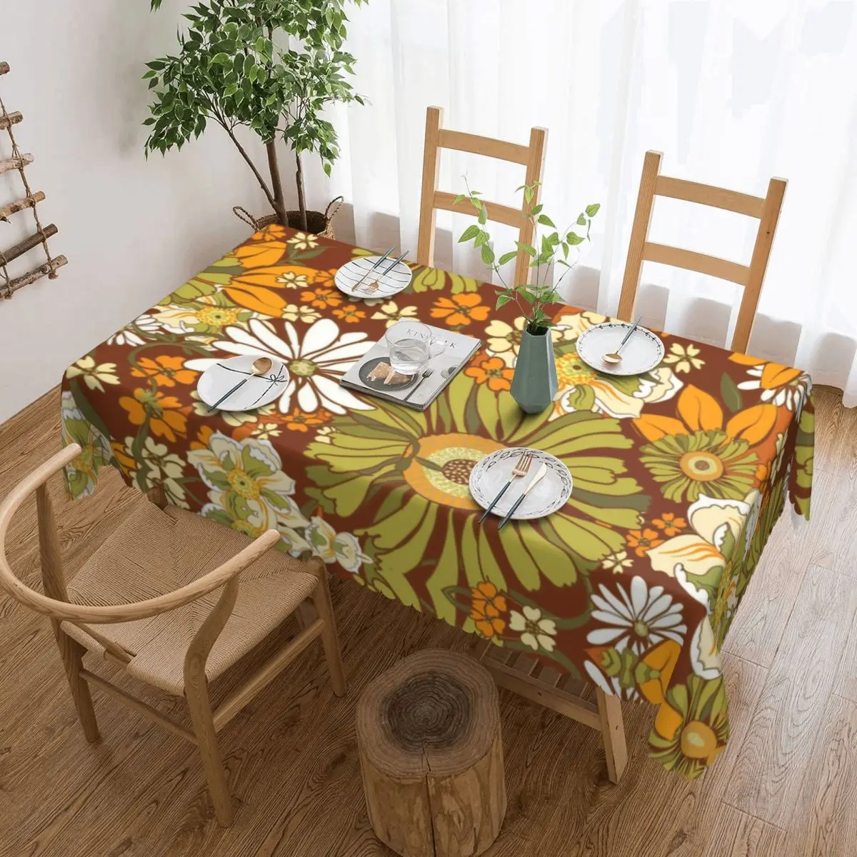 Customized Boho 70s Vintage Hippie Flower Power Pattern Rectangular Tablecloth Waterproof Table Cloth Table Cover
Customized Boho 70s Vintage Hippie Flower Power Pattern Rectangular Tablecloth Waterproof Table Cloth Table Cover