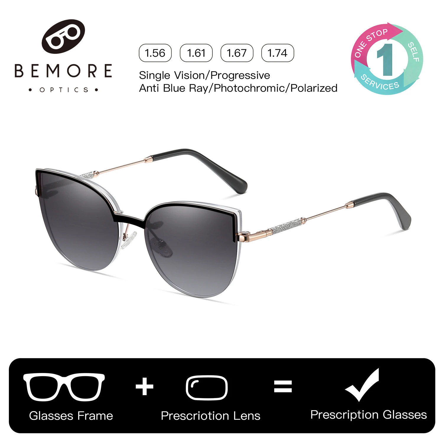 BEMORE Clip on Sunglasses Cat Eye Metal Alloy Progressive Multifocal Glasses Woman Anti-Blue Light Prescription Eyewear
BEMORE Clip on Sunglasses Cat Eye Metal Alloy Progressive Multifocal Glasses Woman Anti-Blue Light Prescription Eyewear