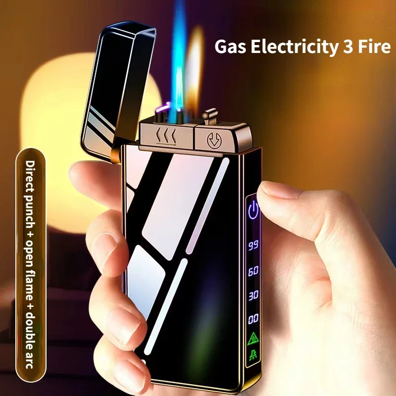 2025 New Metal USB Windproof Lighter Torch Jet Dual Plasma Arc Lighter Gas Electric Butane Rechargeable Pipe Cigar Lighter
2025 New Metal USB Windproof Lighter Torch Jet Dual Plasma Arc Lighter Gas Electric Butane Rechargeable Pipe Cigar Lighter