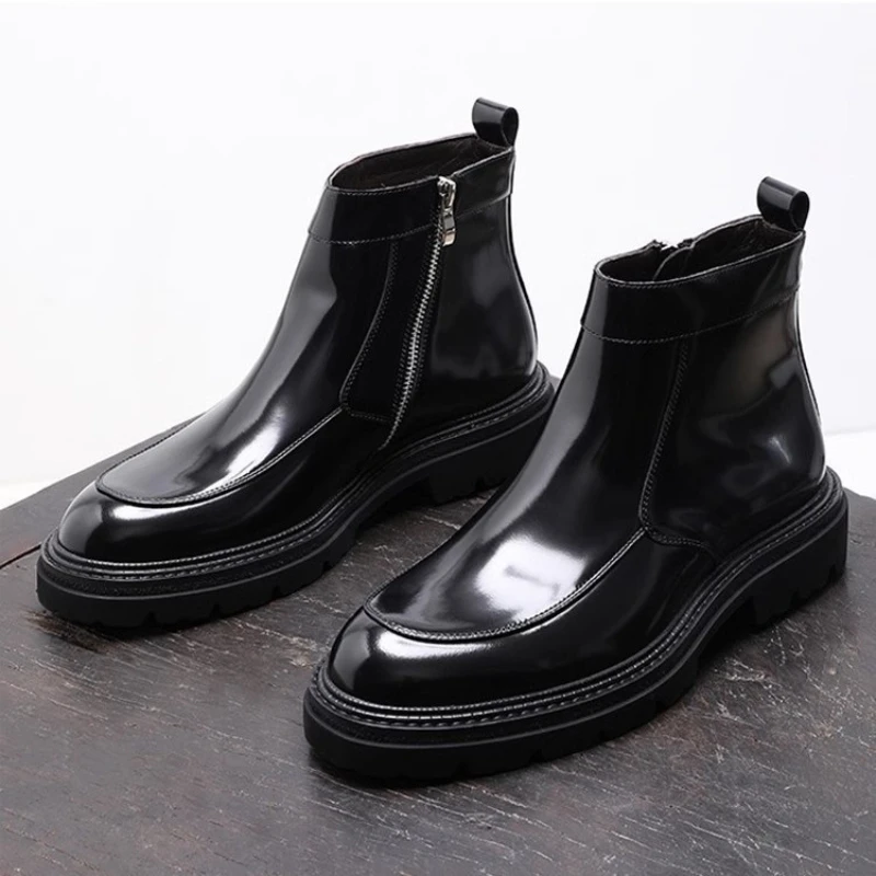 Мужские ботинки челси из лакированной кожи, роскошные качественные ботинки ручной работы из натуральной кожи, зима 2025, теплая модная мужская деловая обувь до щиколотки
Мужские ботинки челси из лакированной кожи, роскошные качественные ботинки ручной работы из натуральной кожи, зима 2025, теплая модная мужская деловая обувь до щиколотки