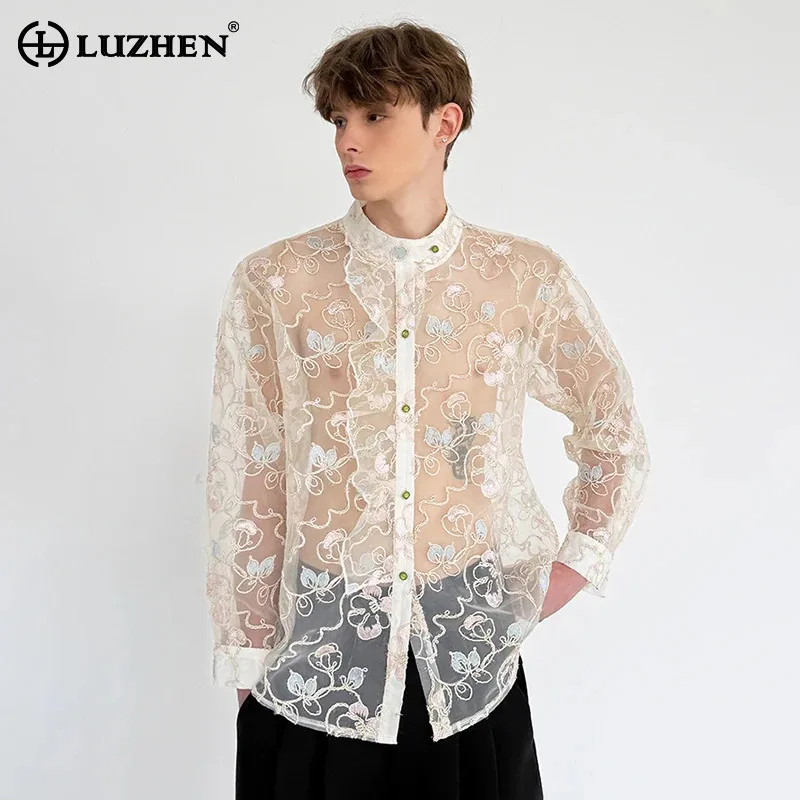 LUZHEN 2025 Summer Personalized Sexy Perspective Embroidery Pattern Long Sleeve Shirts Men's Fashion Elegant Casual Tops JY3176
LUZHEN 2025 Summer Personalized Sexy Perspective Embroidery Pattern Long Sleeve Shirts Men's Fashion Elegant Casual Tops JY3176