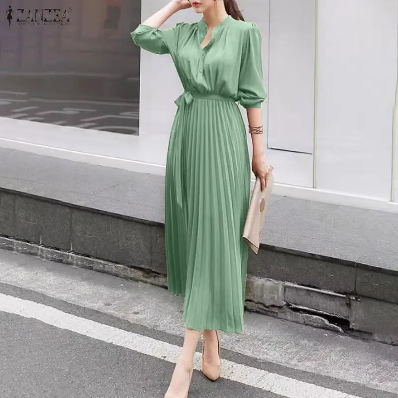 ZANZEA элегантные вечерние длинные платья женская мода плиссированные платья 2026 весна осень с длинными рукавами и пуговицами с поясом однотонный халат OL
ZANZEA элегантные вечерние длинные платья женская мода плиссированные платья 2026 весна осень с длинными рукавами и пуговицами с поясом однотонный халат OL