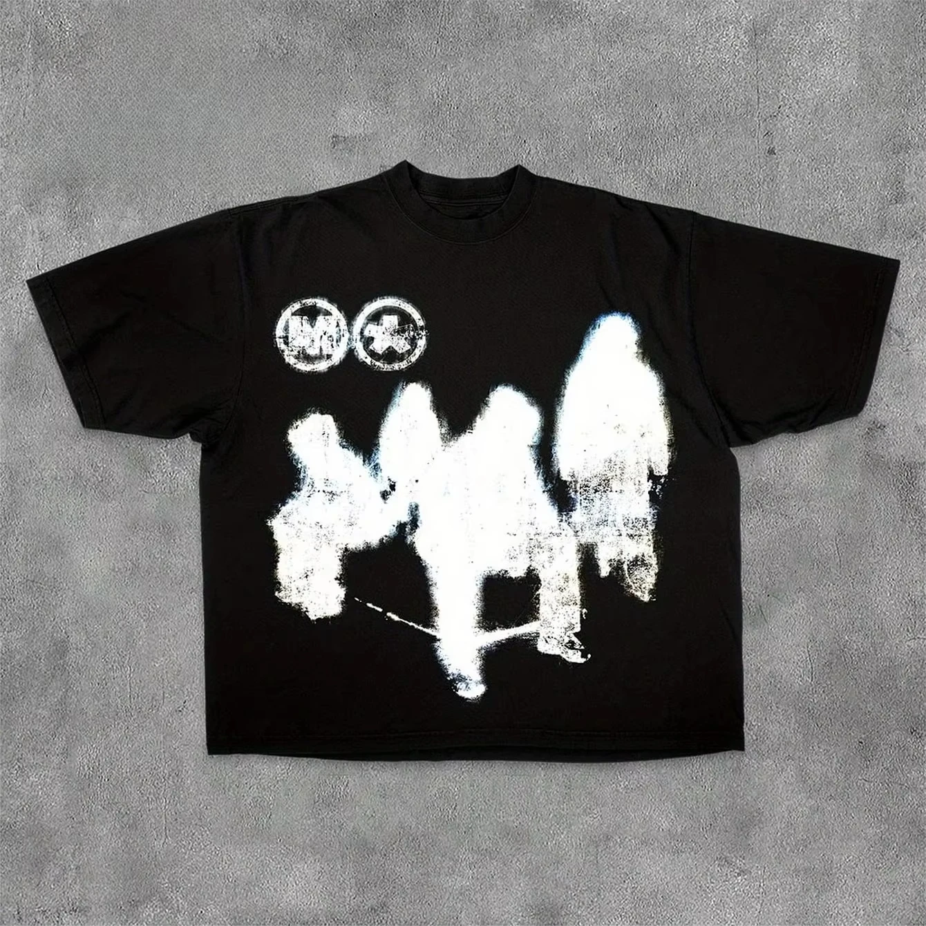 BBK Men's Y2K-Inspired 100% Cotton T-Shirt - Soft Comfortable Black with Abstract White Figures Design Casual Short Sleeve
BBK Men's Y2K-Inspired 100% Cotton T-Shirt - Soft Comfortable Black with Abstract White Figures Design Casual Short Sleeve