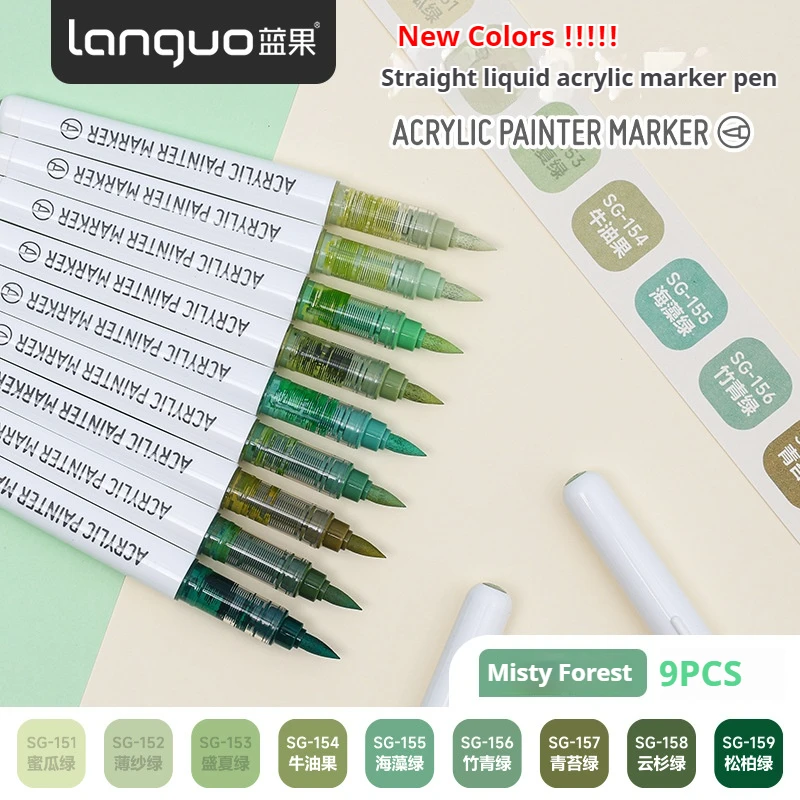 LANGUO 171/9 Direct Liquid Acrylic Markers Brush Color Marker Pen for Rock Painting Christmas DIY School Art Supplies Stationery
LANGUO 171/9 Direct Liquid Acrylic Markers Brush Color Marker Pen for Rock Painting Christmas DIY School Art Supplies Stationery